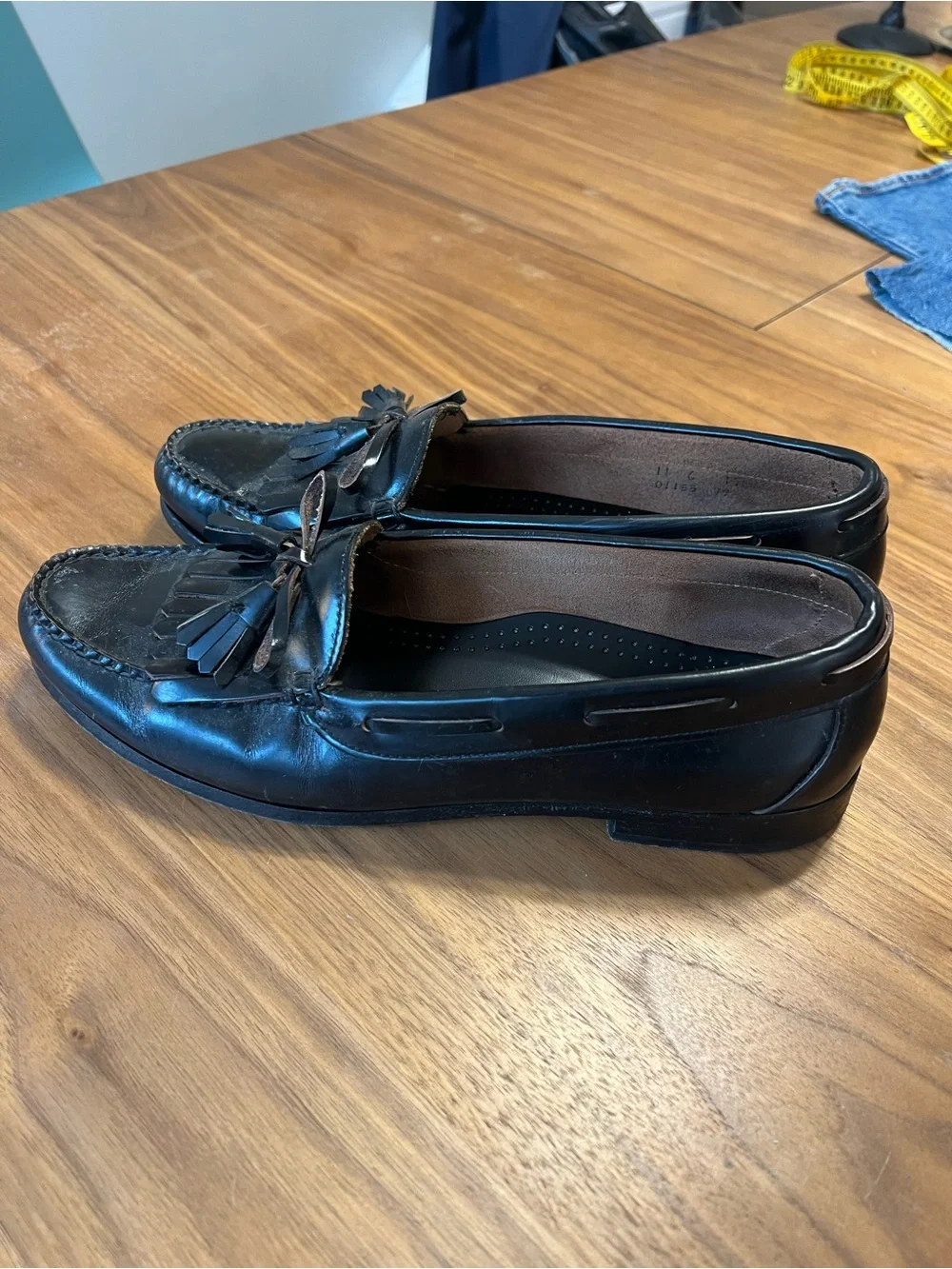 Men's Cole Haan Black Leather Tassel Kilte Loafers